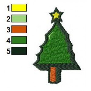 Christmas Tree Embroidery Design 02